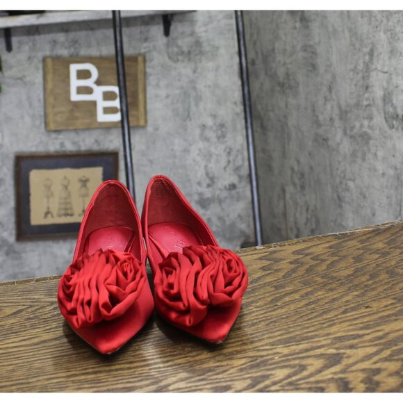 Katy Perry Womens The Micro Heel Flower Pumps KP3280 Bright Red 7.5M - Picture 3 of 12